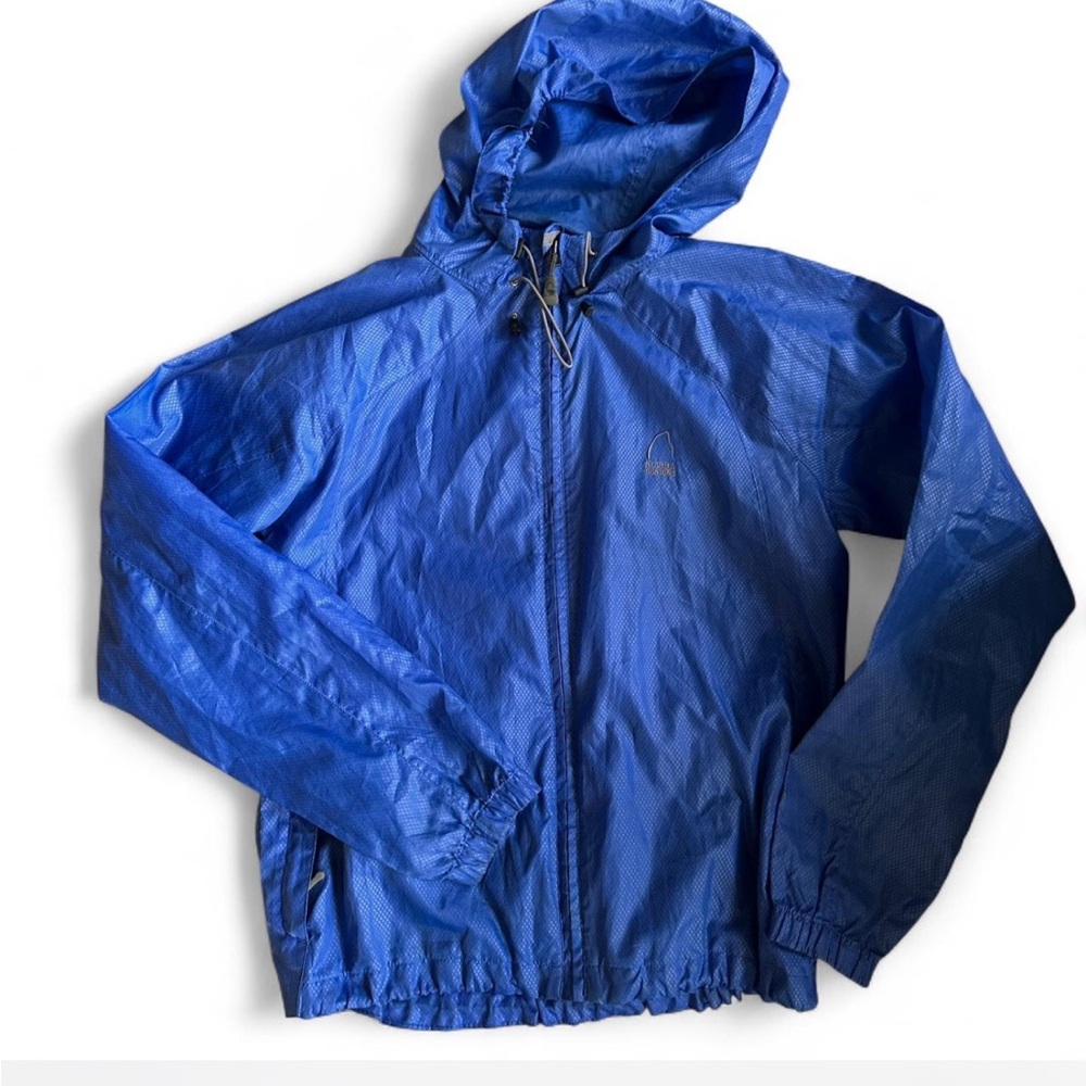 Blue windbreaker jacket